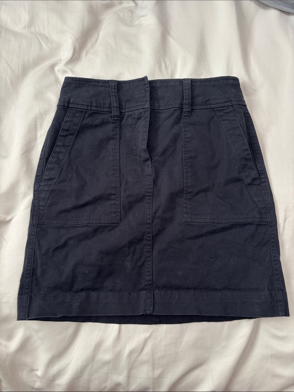 LOFT Black Cotton Utility Mini Skirt